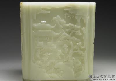 图片[3]-Jade brush holder with design of children playing, Qing dynasty (1644-1911)-China Archive